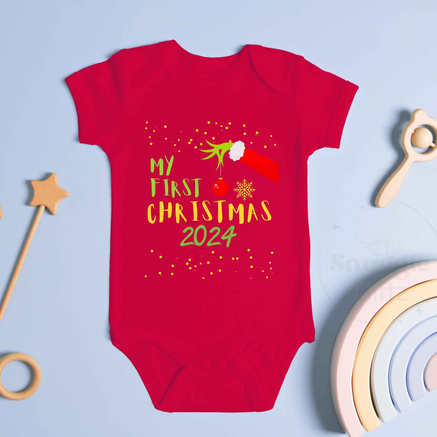 My First Christmas 2024 Infant Baby Bodysuit, Fun Cozy Adorable Jersey, Baby Boy Girl Gender Neutral Snapsuit, Soft Cute Diaper Shirt Romper