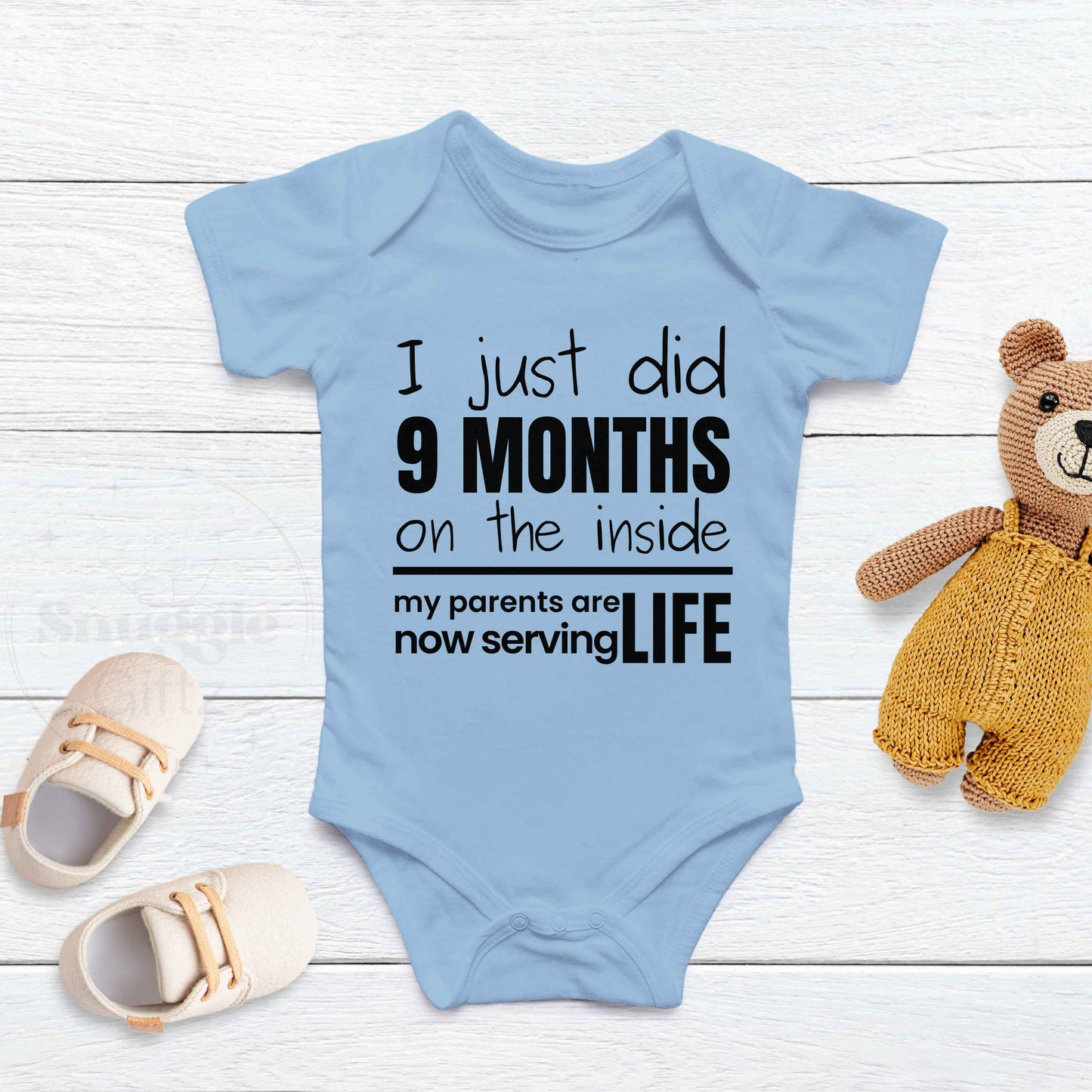 I Just Did 9 Months On The Inside Infant Baby Jersey Fun Cozy Bodysuit, Baby Boy Girl Gender Neutral Snapsuit, Soft Cute Diaper Shirt Romper