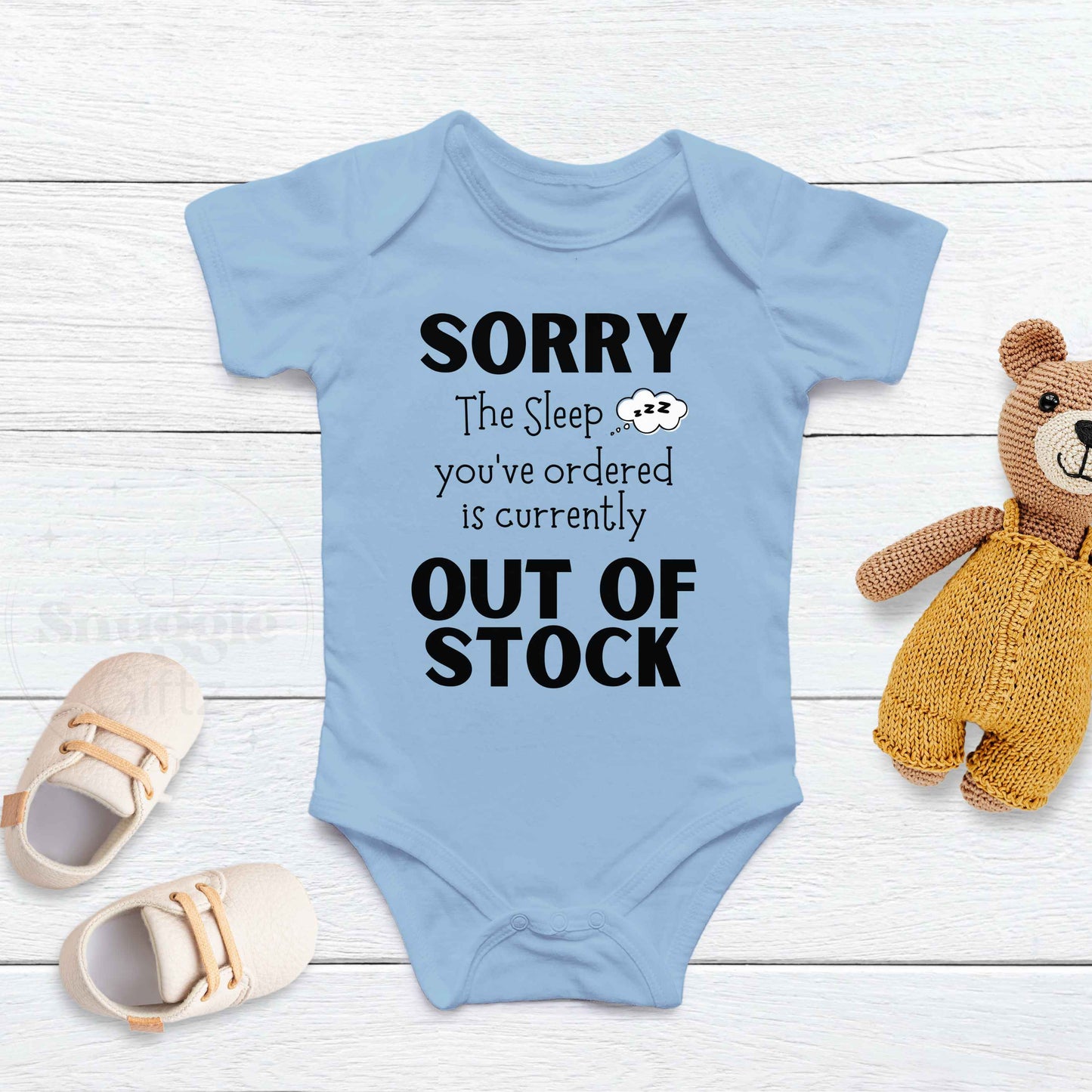 Sorry the sleep you've ordered is out of stock Infant Baby Shirt Bodysuit, Baby Boy Girl Gender Neutral Snapsuit, Cute Diaper Shirt Romper