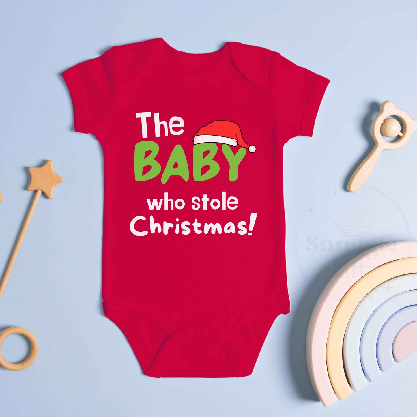 The Baby Who Stole Christmas Infant Baby Shirt Fun Cozy Bodysuit, Baby Boy Girl Gender Neutral Snapsuit, Soft Cute Diaper Shirt Romper