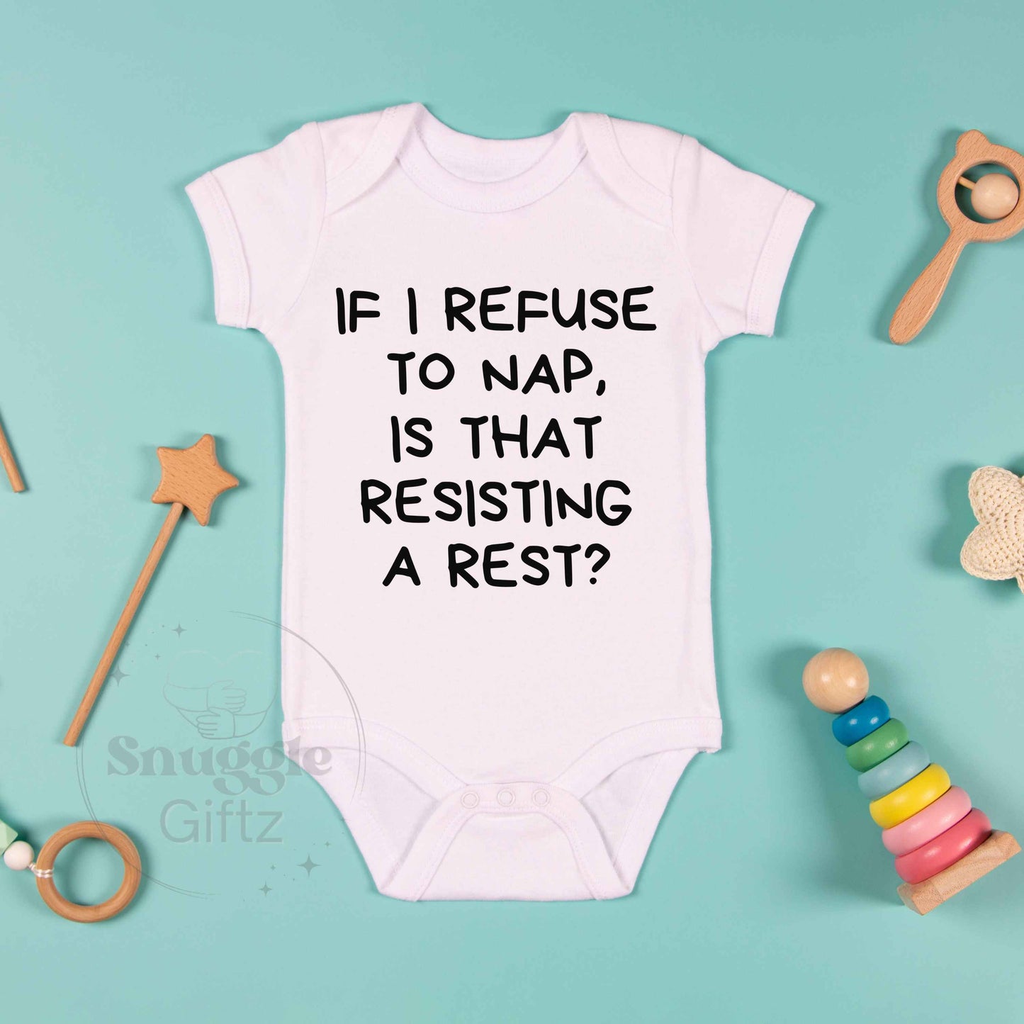 If I Refuse To Nap Resisting A Rest Police Humor Infant Baby Shirt Fun Cozy Bodysuit, Baby Boy Girl Snapsuit, Soft Cute Diaper Shirt Romper