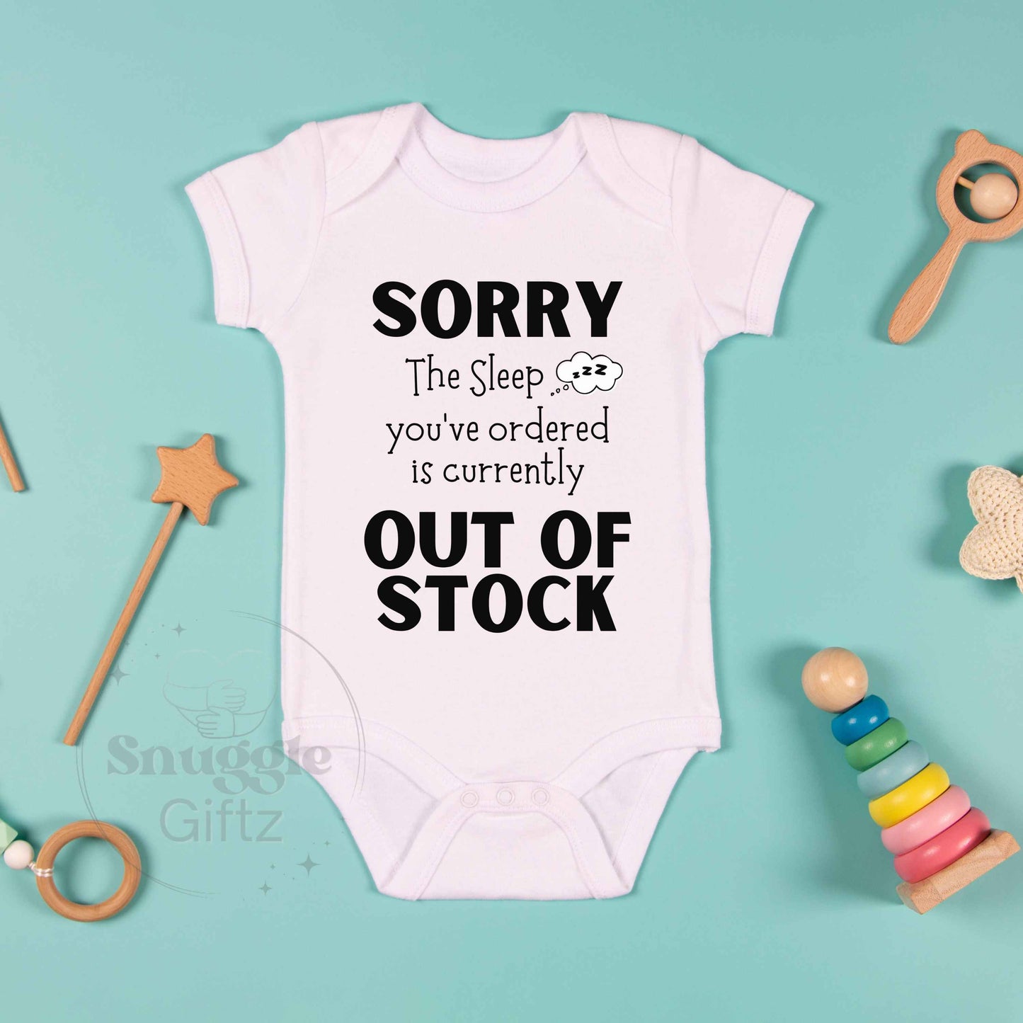 Sorry the sleep you've ordered is out of stock Infant Baby Shirt Bodysuit, Baby Boy Girl Gender Neutral Snapsuit, Cute Diaper Shirt Romper