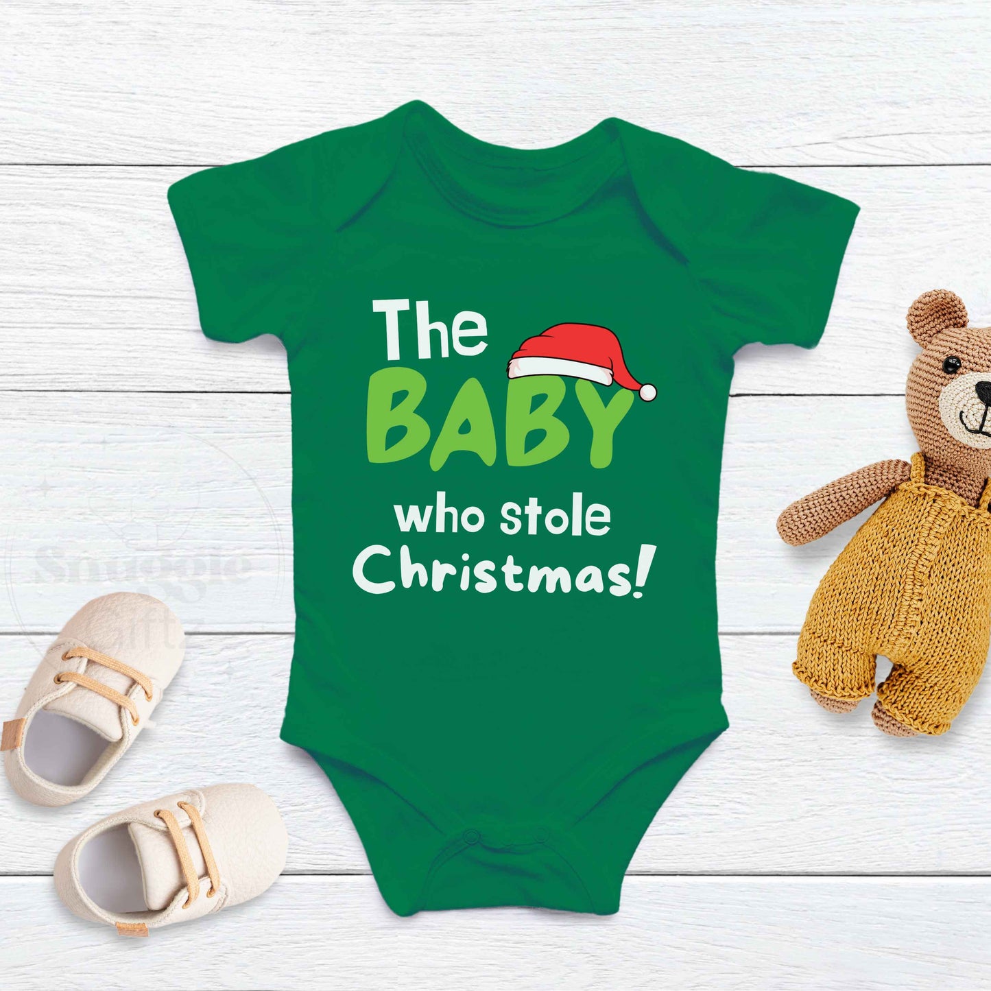 The Baby Who Stole Christmas Infant Baby Shirt Fun Cozy Bodysuit, Baby Boy Girl Gender Neutral Snapsuit, Soft Cute Diaper Shirt Romper