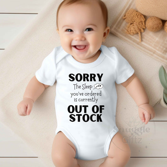 Sorry the sleep you've ordered is out of stock Infant Baby Shirt Bodysuit, Baby Boy Girl Gender Neutral Snapsuit, Cute Diaper Shirt Romper