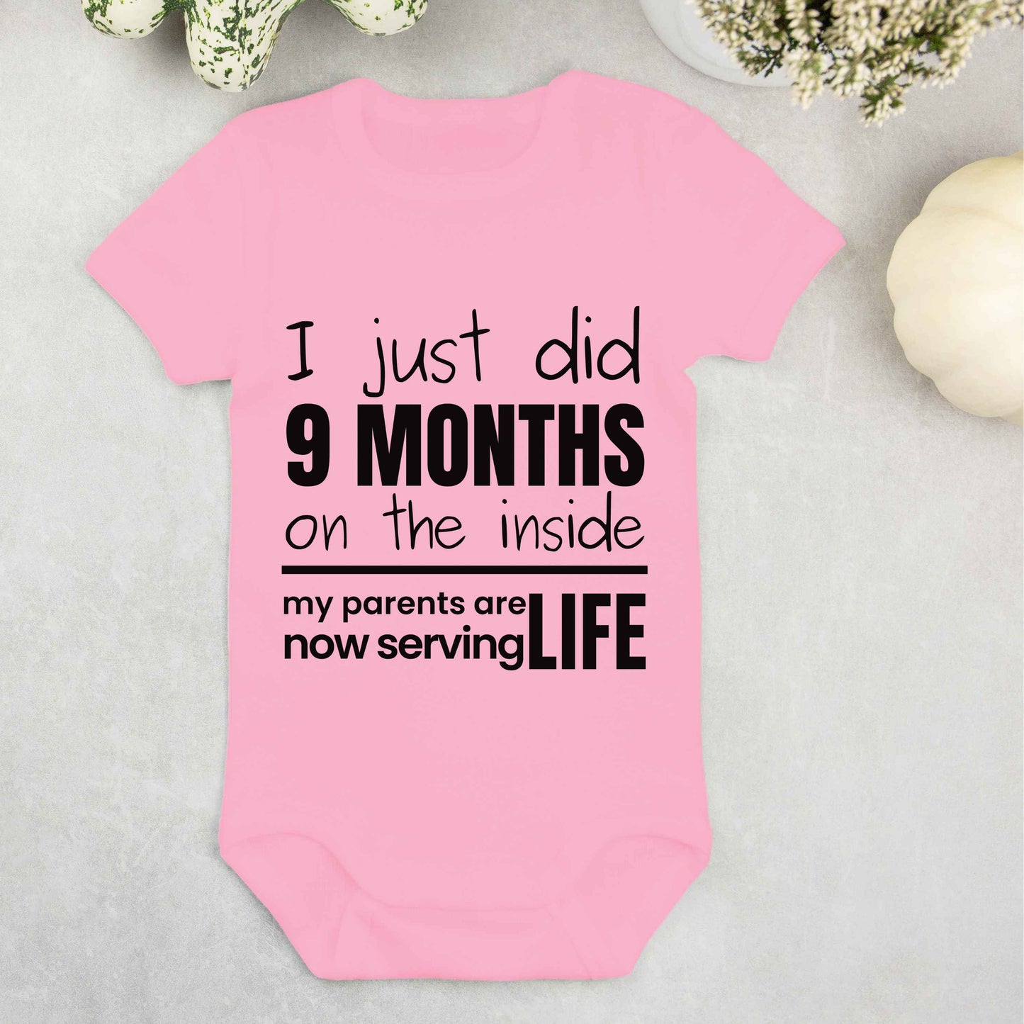 I Just Did 9 Months On The Inside Infant Baby Jersey Fun Cozy Bodysuit, Baby Boy Girl Gender Neutral Snapsuit, Soft Cute Diaper Shirt Romper