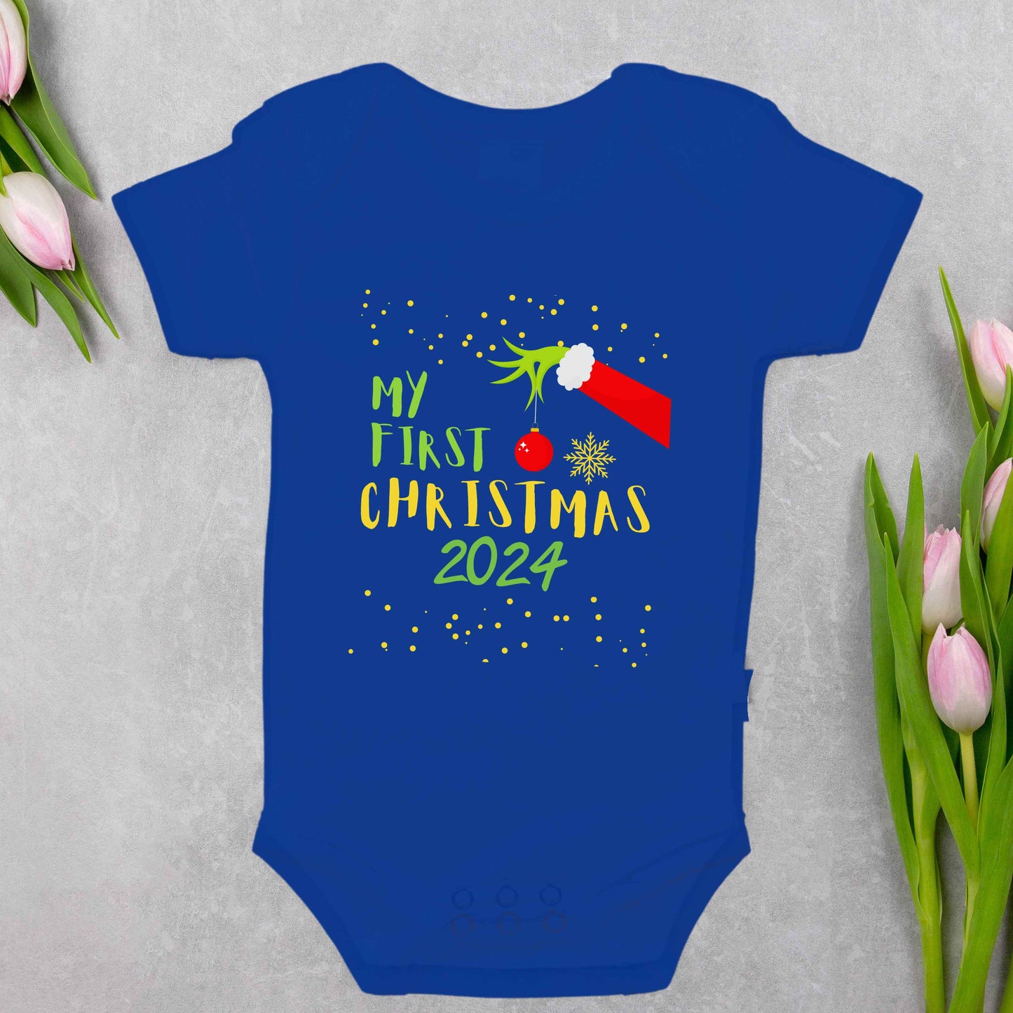 My First Christmas 2024 Infant Baby Bodysuit, Fun Cozy Adorable Jersey, Baby Boy Girl Gender Neutral Snapsuit, Soft Cute Diaper Shirt Romper