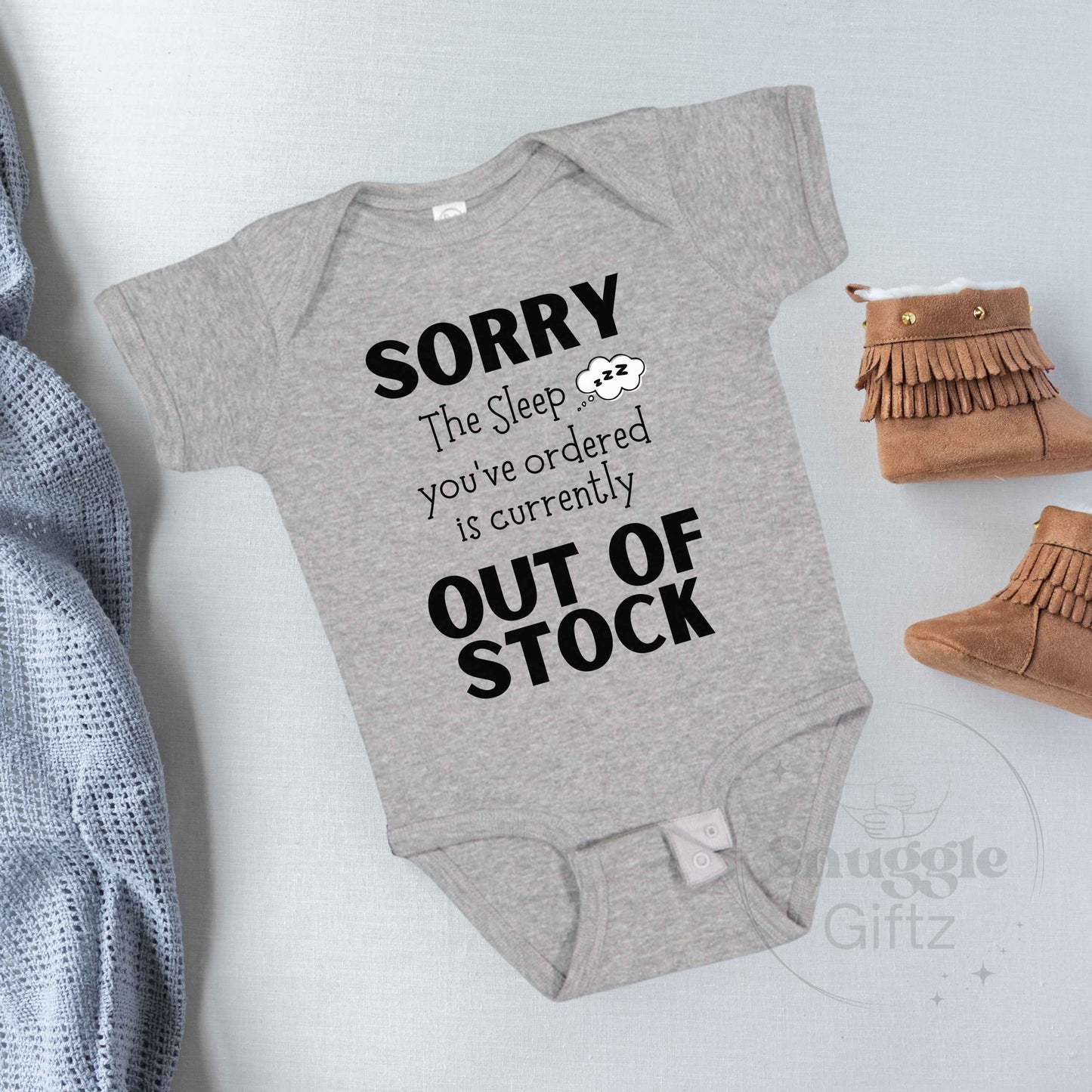 Sorry the sleep you've ordered is out of stock Infant Baby Shirt Bodysuit, Baby Boy Girl Gender Neutral Snapsuit, Cute Diaper Shirt Romper