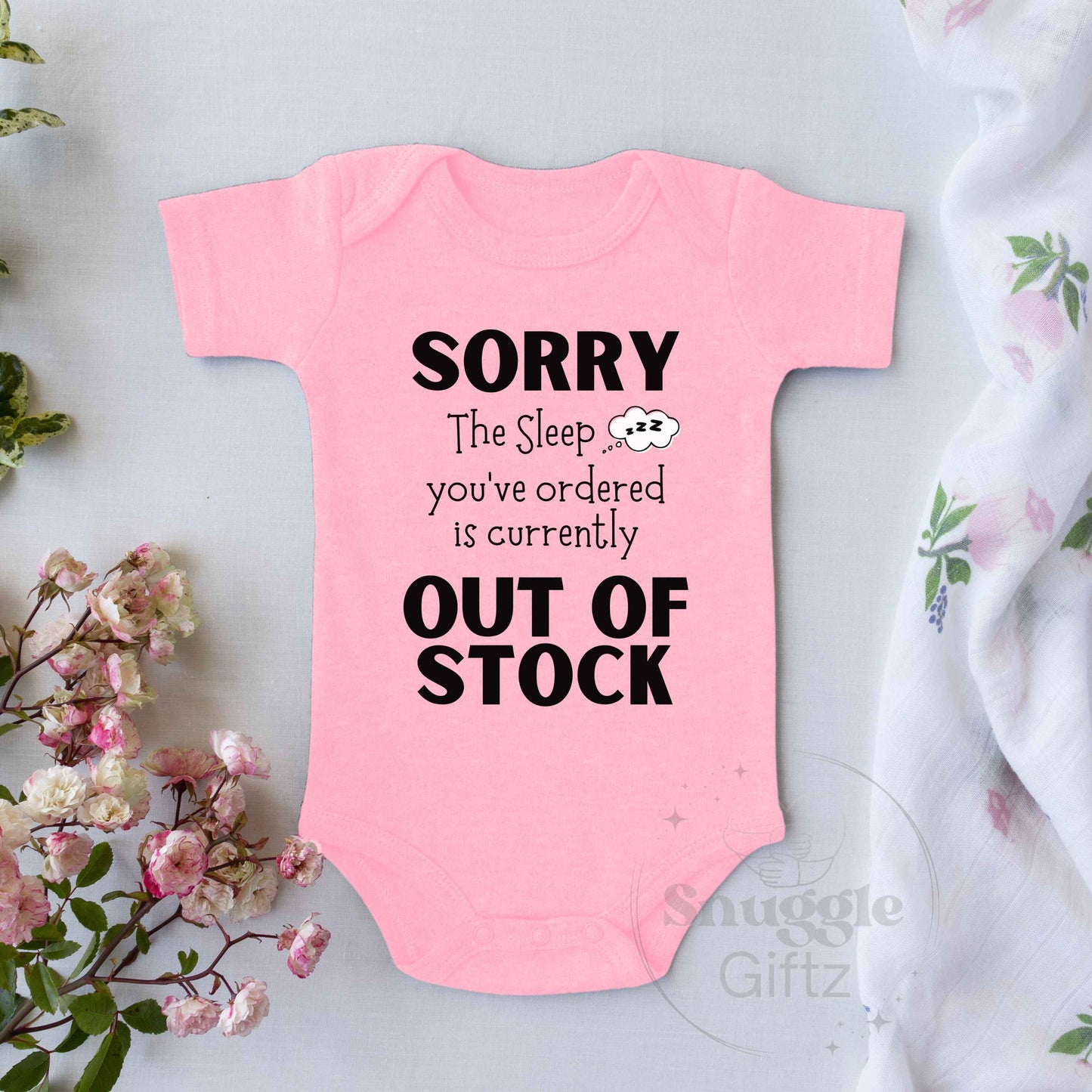 Sorry the sleep you've ordered is out of stock Infant Baby Shirt Bodysuit, Baby Boy Girl Gender Neutral Snapsuit, Cute Diaper Shirt Romper