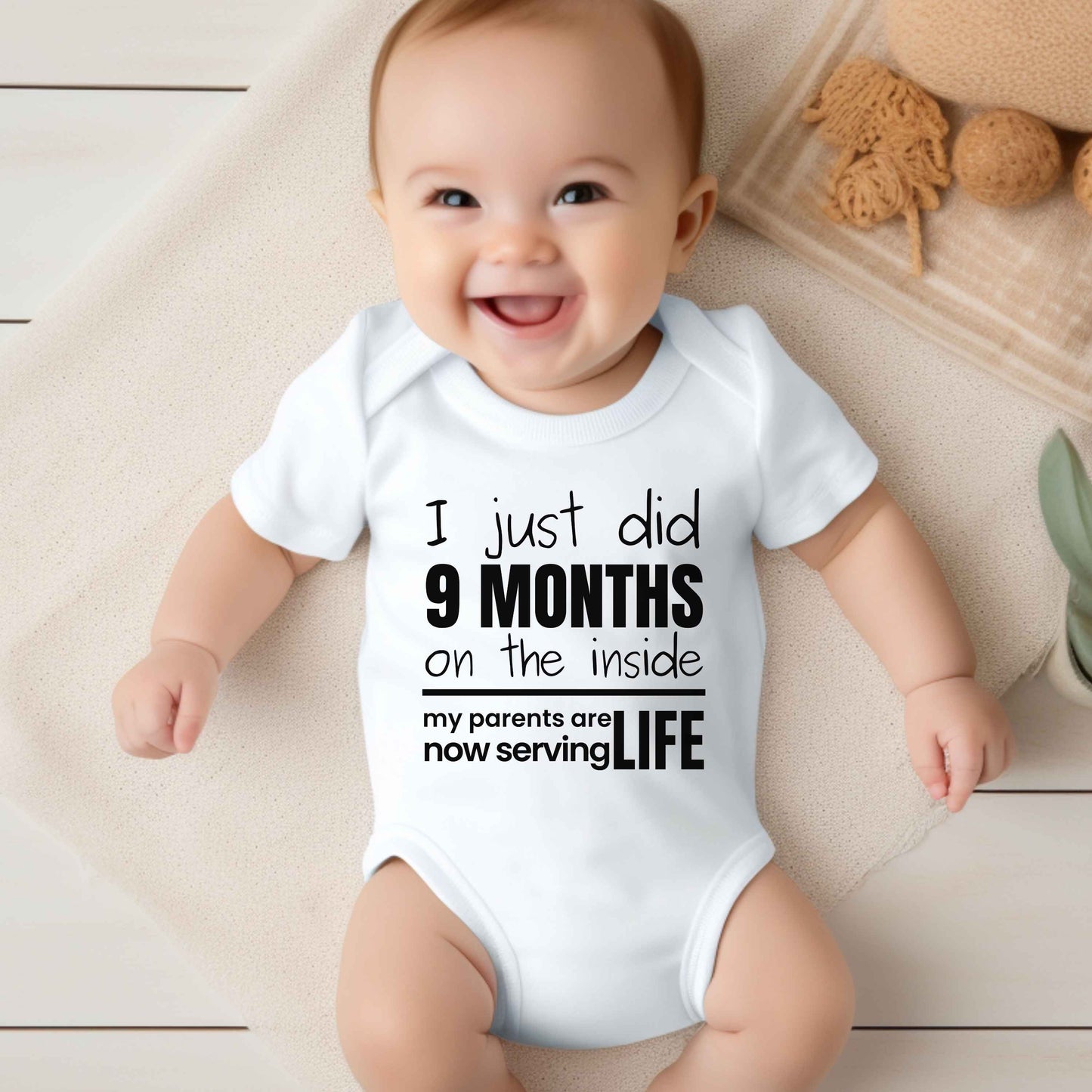 I Just Did 9 Months On The Inside Infant Baby Jersey Fun Cozy Bodysuit, Baby Boy Girl Gender Neutral Snapsuit, Soft Cute Diaper Shirt Romper