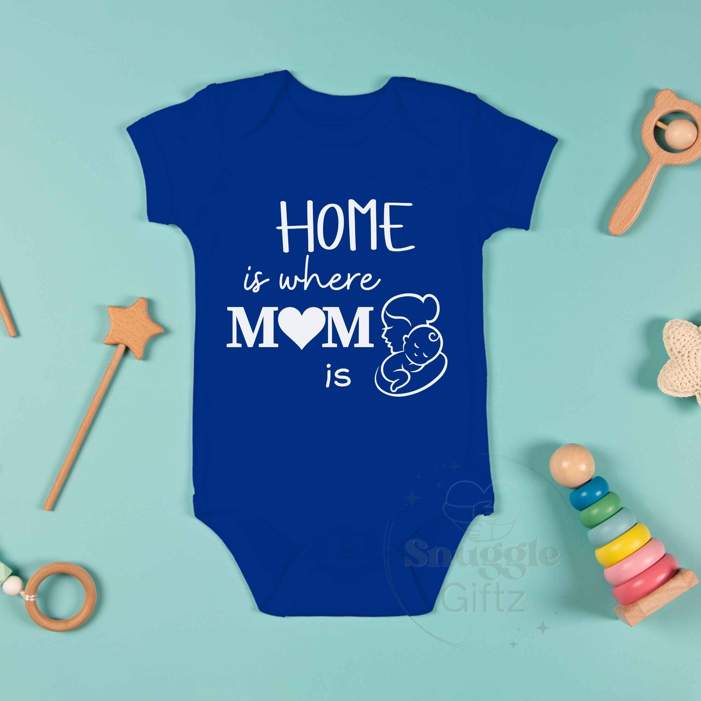 Home Is Where Mom Is Infant Baby Shirt Fun Cozy Bodysuit, Baby Boy Girl Gender Neutral Snapsuit, Soft Cute Diaper Shirt Romper